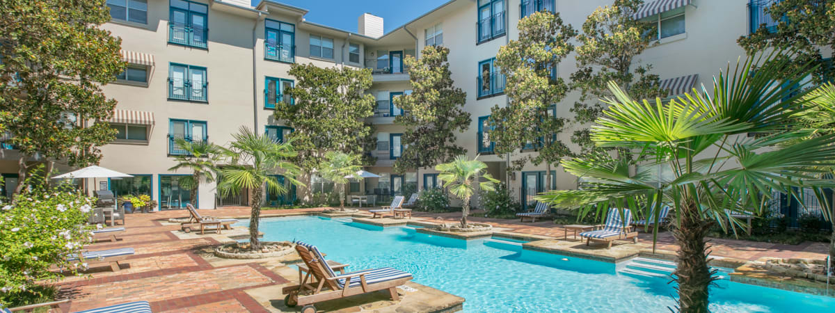 Pool 1 at Post Square luxury apartment homes in Dallas, TX