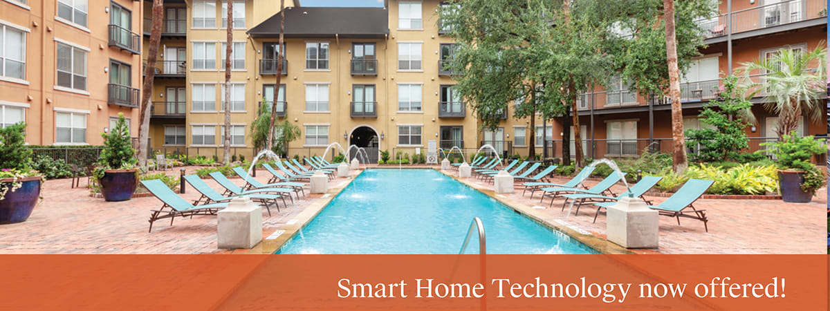 Pool at Post Midtown Square luxury apartment homes in Houston, TX