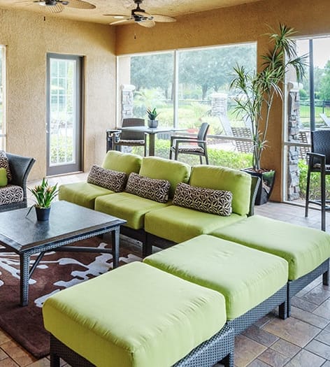 Patio Seating at Colonial Grand at Lakewood Ranch luxury apartment homes in Tampa, FL