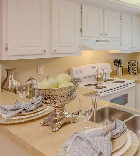 Kitchen at The Links Apartment Homes at Carrollwood luxury apartment homes in Tampa, FL