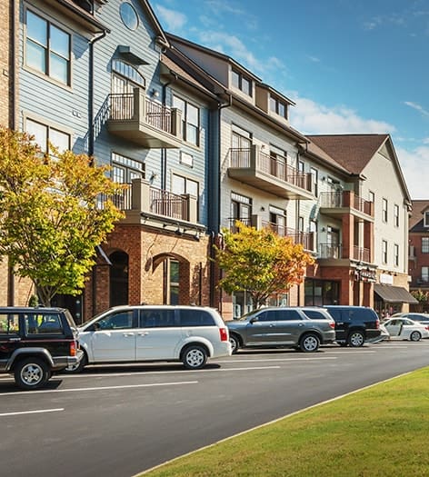 Exterior at Highlands of West Village luxury apartment homes in Atlanta, GA