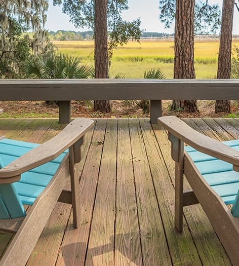 Deck Chairs at Colonial Village at Marsh Cove luxury apartment homes in Savannah, GA