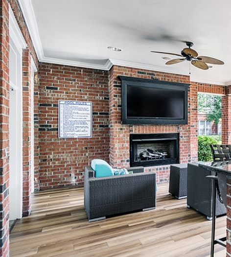 Pool Deck with Grill at Providence at Brier Creek luxury apartment homes in Raleigh, NC