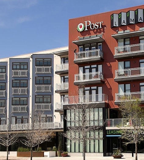 Building Exterior at Post South Lamar luxury apartment homes in Austin, TX