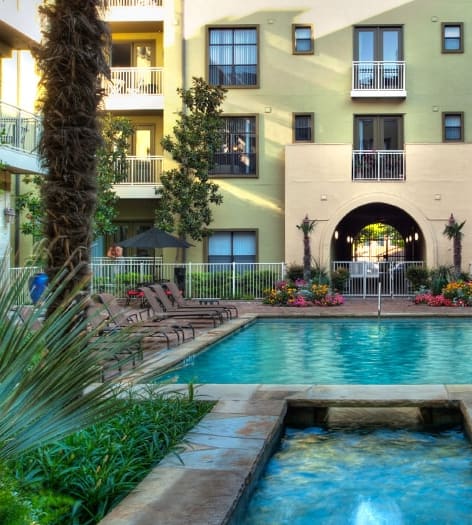 Pool at Post Legacy luxury apartment homes in Dallas, TX
