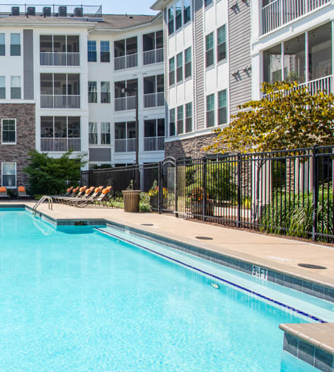 Pool at Stonefield Commons luxury apartment homes in Charlottesville, VA