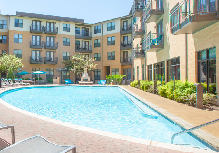 Pool at Post Sierra luxury apartment homes in Dallas, TX