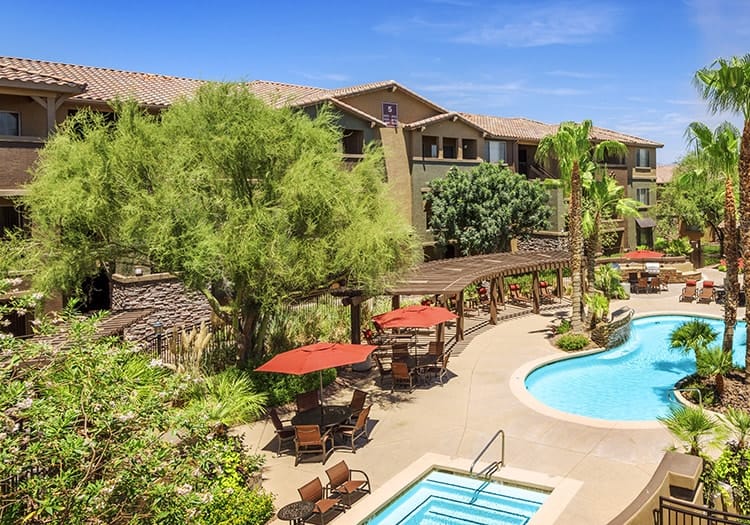 Pool Exterior at Sky View Ranch luxury apartment homes in Phoenix, AZ