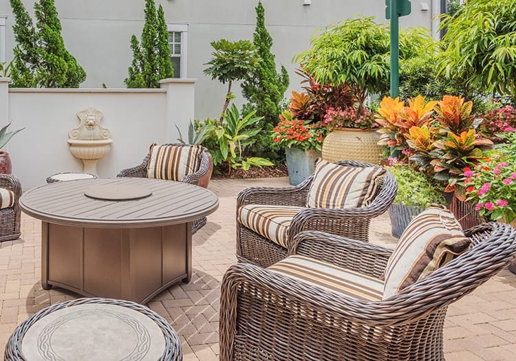 Outdoor Seating Area at Post Lake at Baldwin Park luxury apartment homes in Orlando, FL
