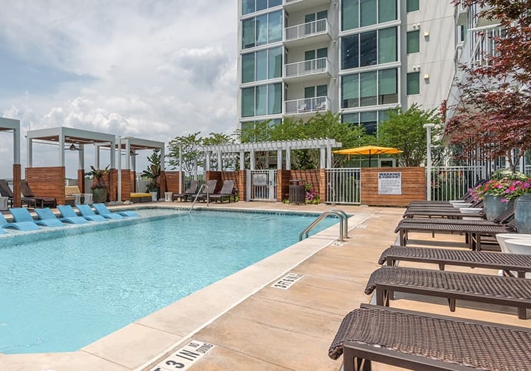 Pool at High Rise at Post Alexander luxury apartment homes in Atlanta, GA