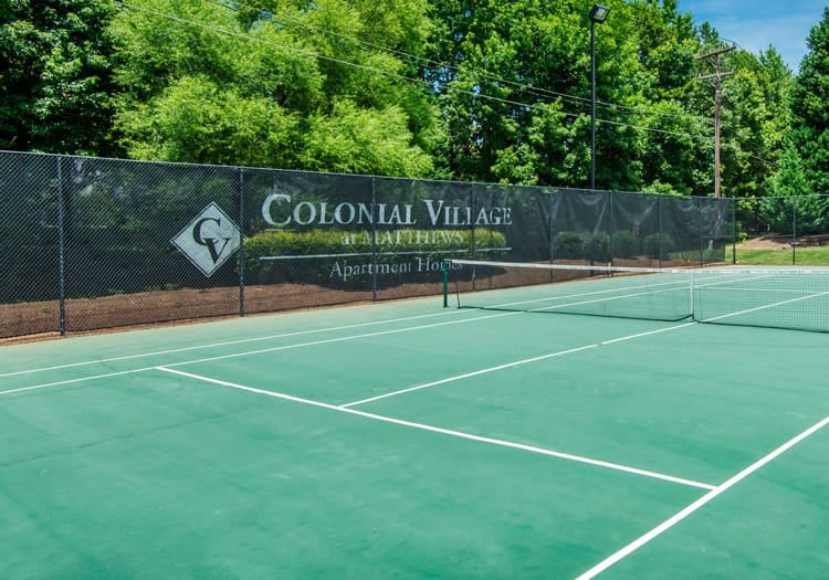 Tennis Court at Colonial Village at Matthews luxury apartment homes in Charlotte, NC