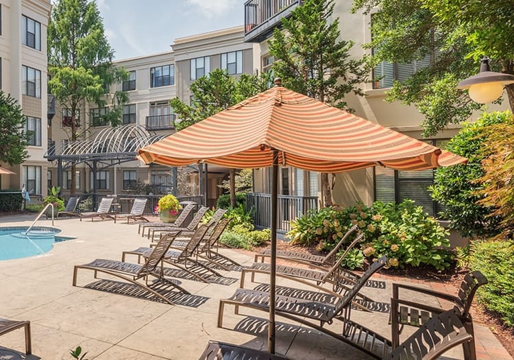 Pool at Post Uptown Place luxury apartment homes in Charlotte, NC