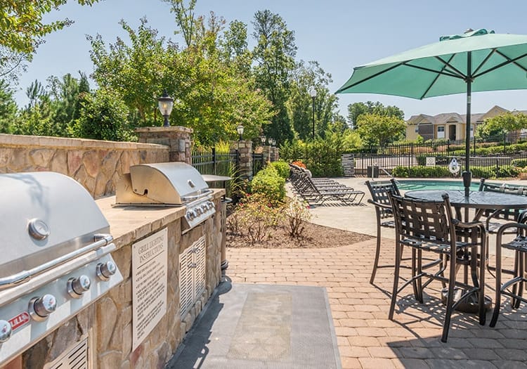 Grill Area at Colonial Grand Brier Creek luxury apartment homes in Raleigh, NC