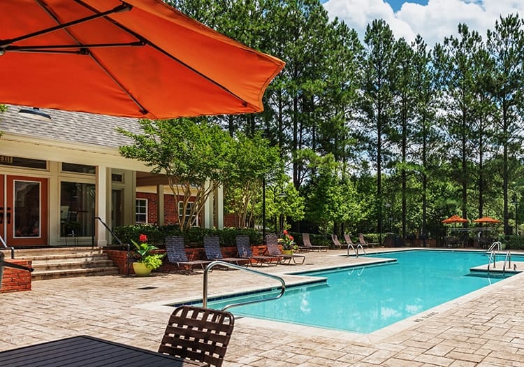 Pool at Colonial Grand at Crabtree luxury apartment homes in Raleigh, NC