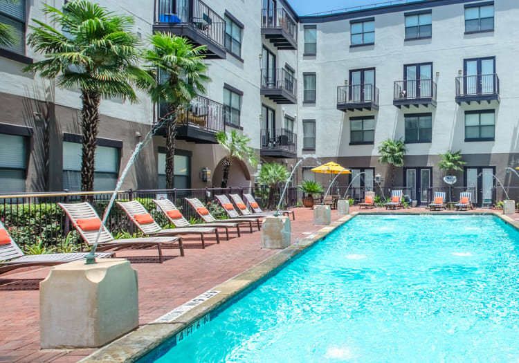 Pool at Post Coles Corner luxury apartment homes in Dallas, TX