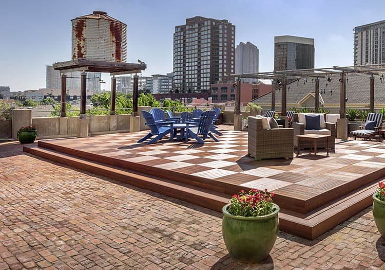 Rooftop entertainment area at Post Vineyard luxury apartment homes in Dallas, TX