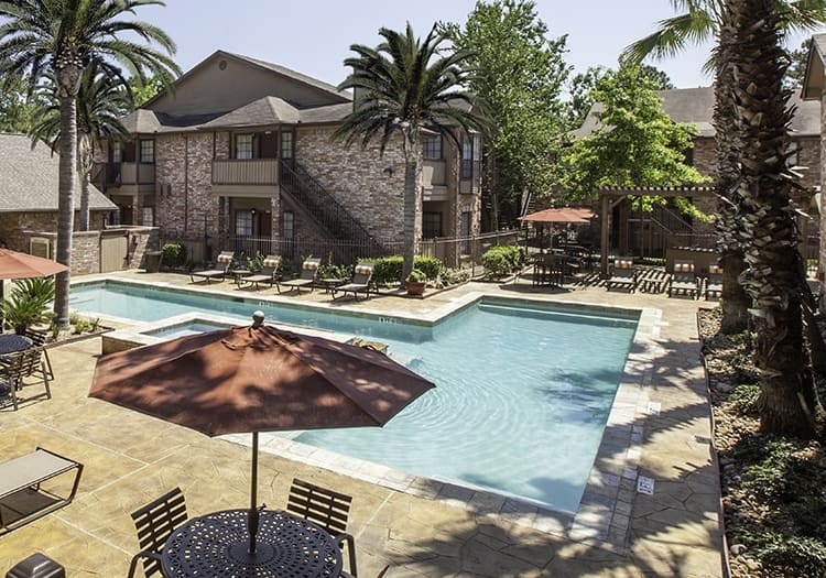 Pool at Green Tree Place luxury apartment homes in Houston, TX