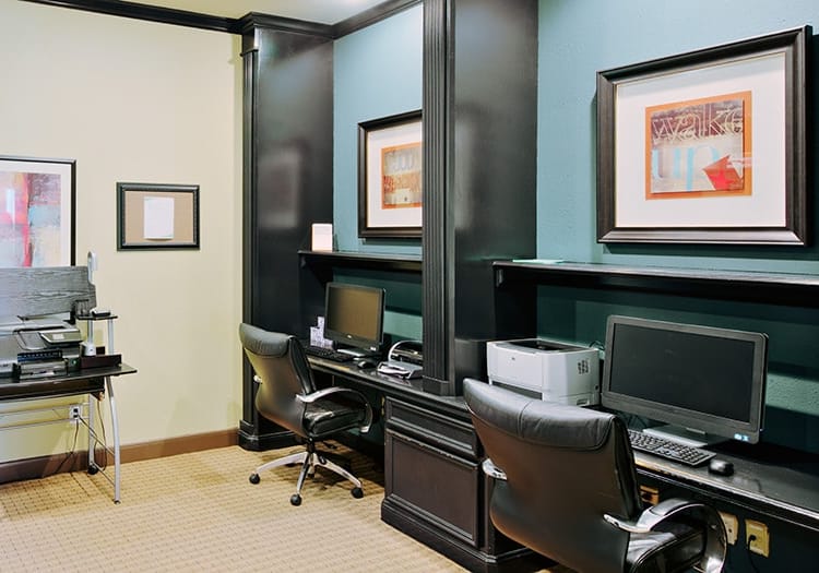 Business center at Greenwood Forest luxury apartment homes in Houston, TX