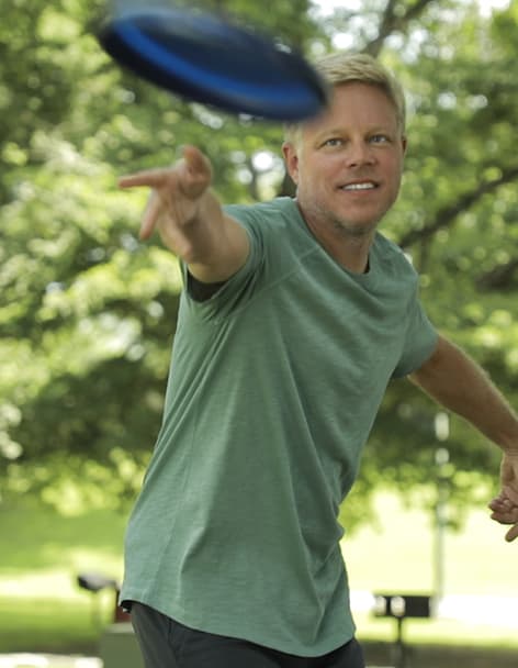 Man throws frisby