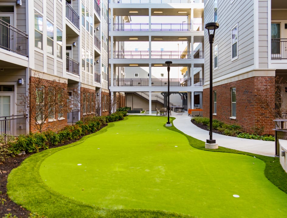 Putting Green at Acklen West End luxury apartment homes in Nashville, TN