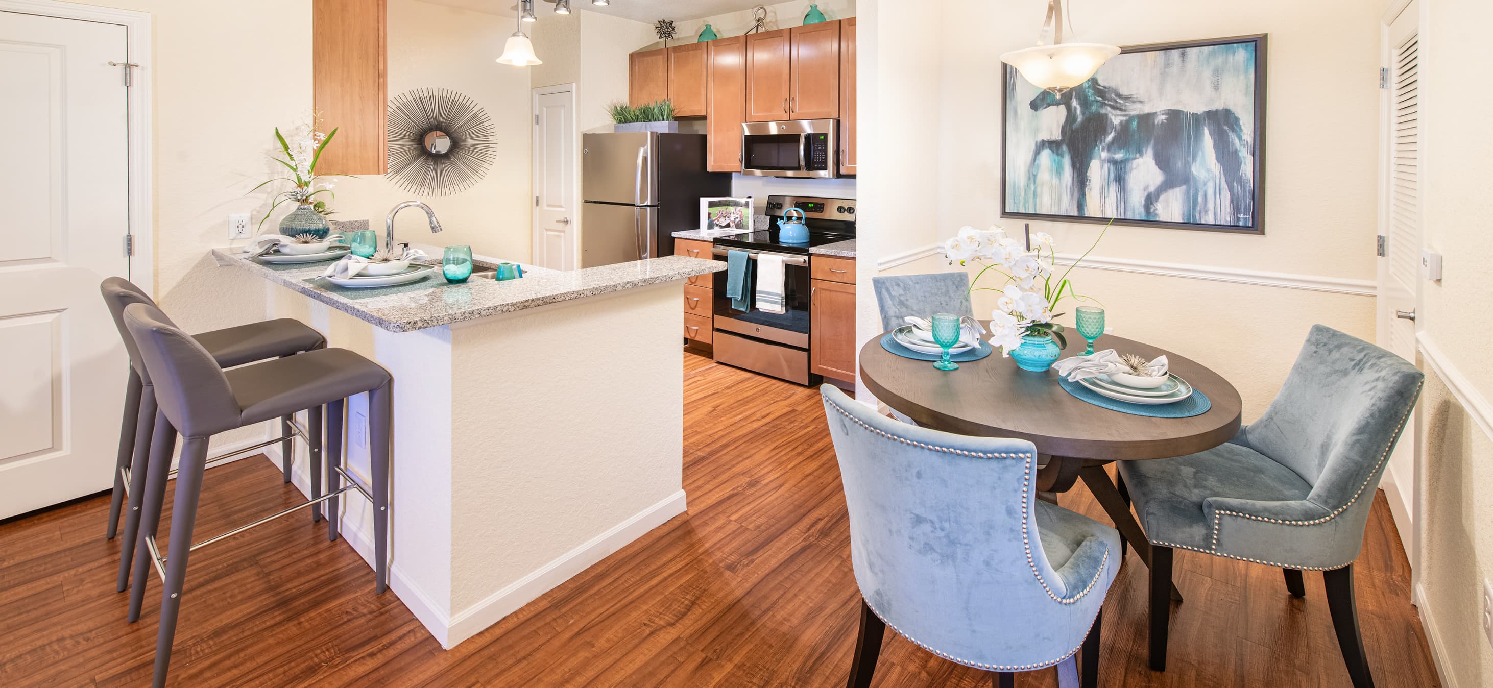 Kitchen at MAA Randal Lakes luxury apartment homes in Orlando, FL