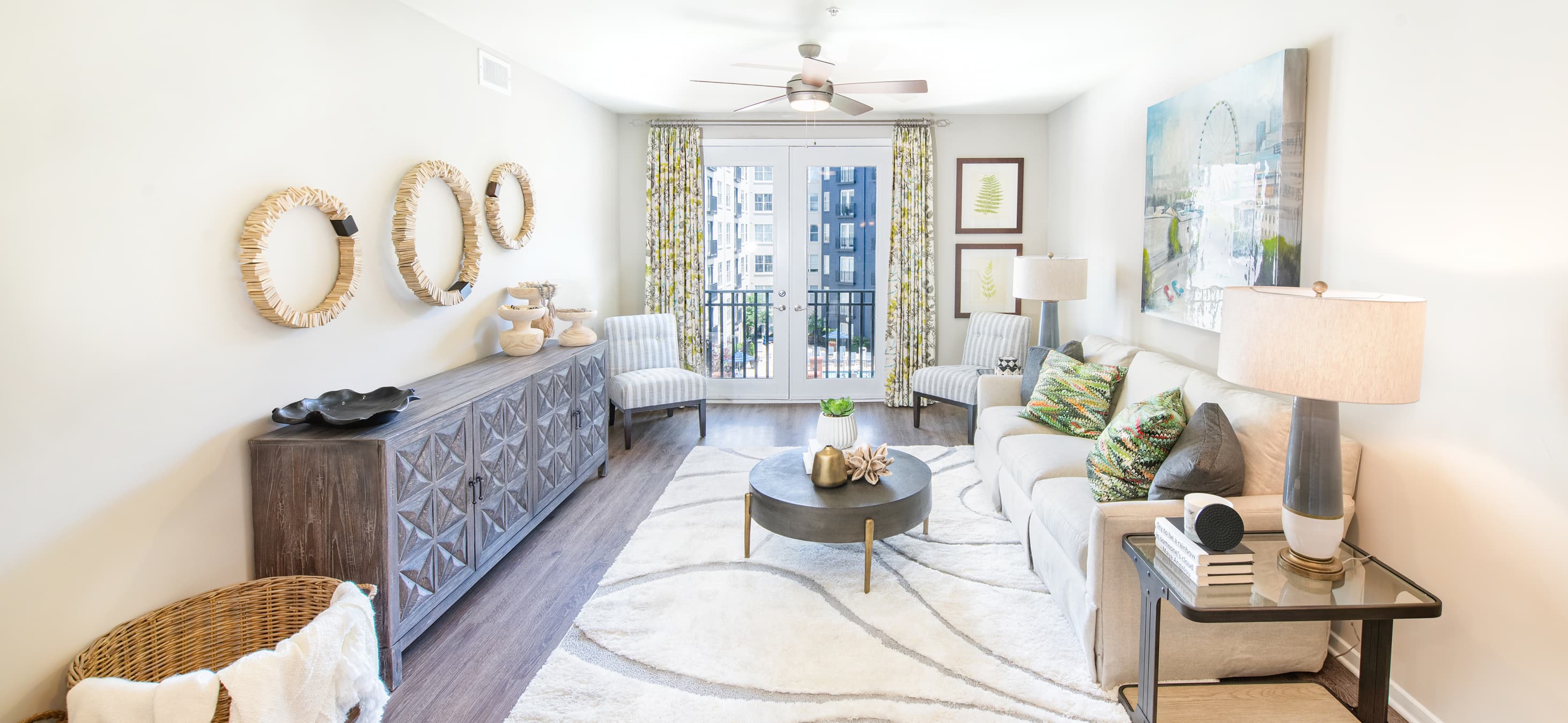 Living room at MAA Buckhead luxury apartment homes in Atlanta, GA