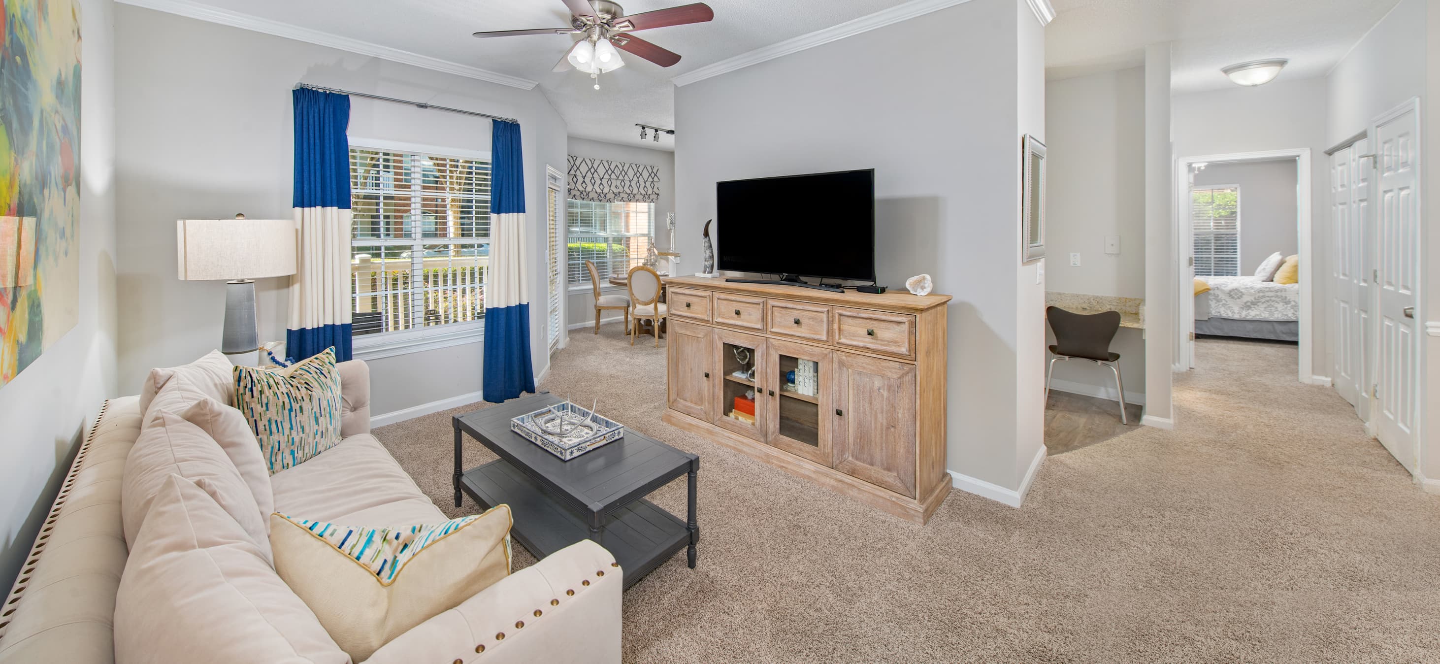 Living Room wide angle at MAA Milstead in Atlanta, GA