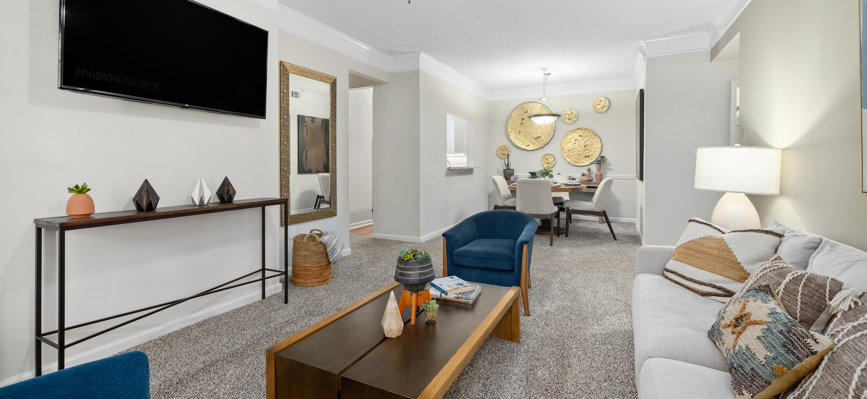 Living room at MAA Pleasant Hill luxury apartment homes in Duluth, GA