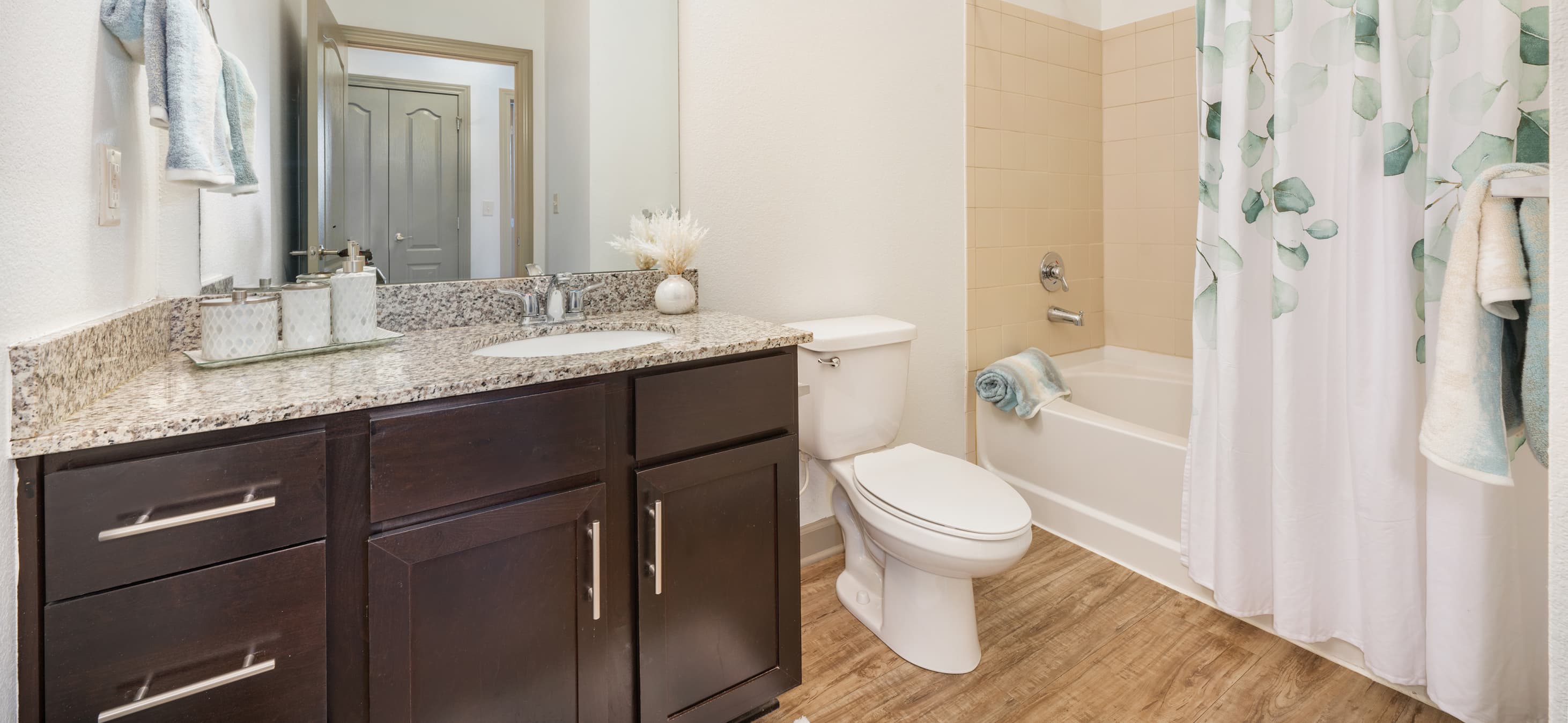 Bathroom at MAA Prairie Trace luxury apartment homes in Overland Park, KS