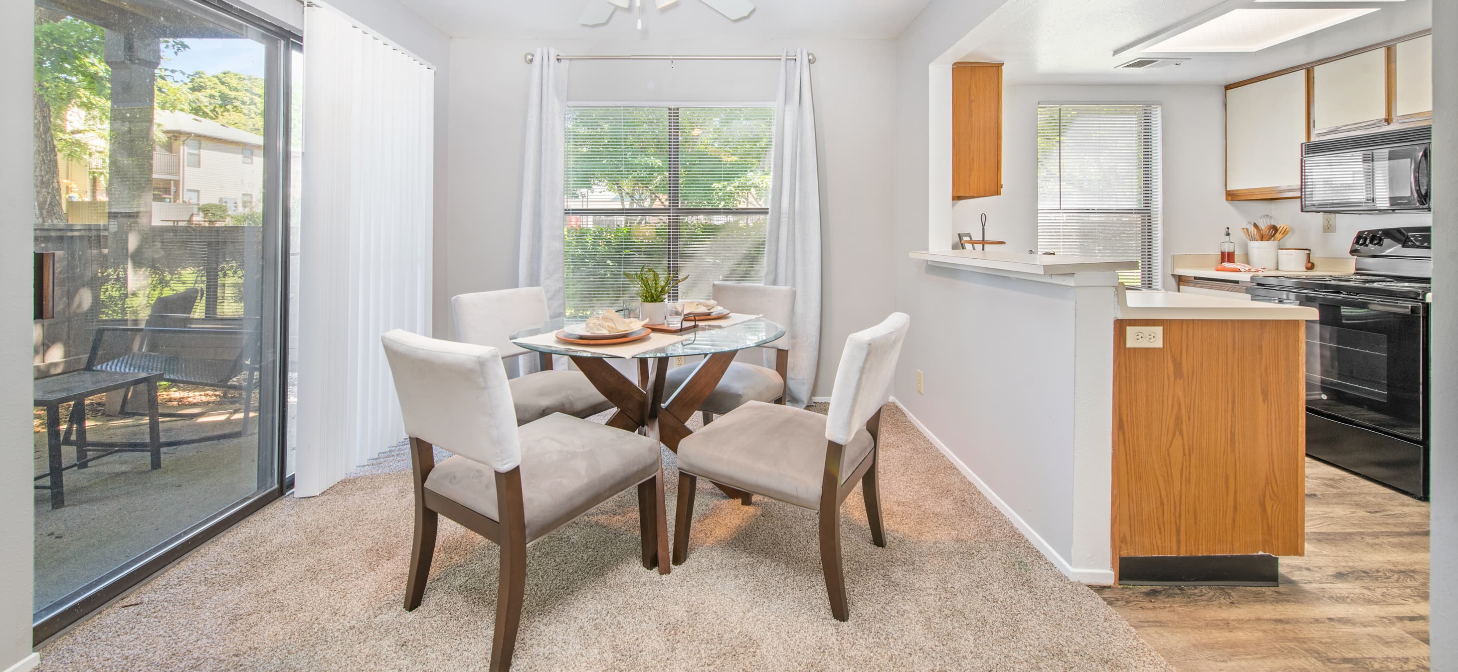 Model kitchen and dining at MAA Westport in Louisville, KY