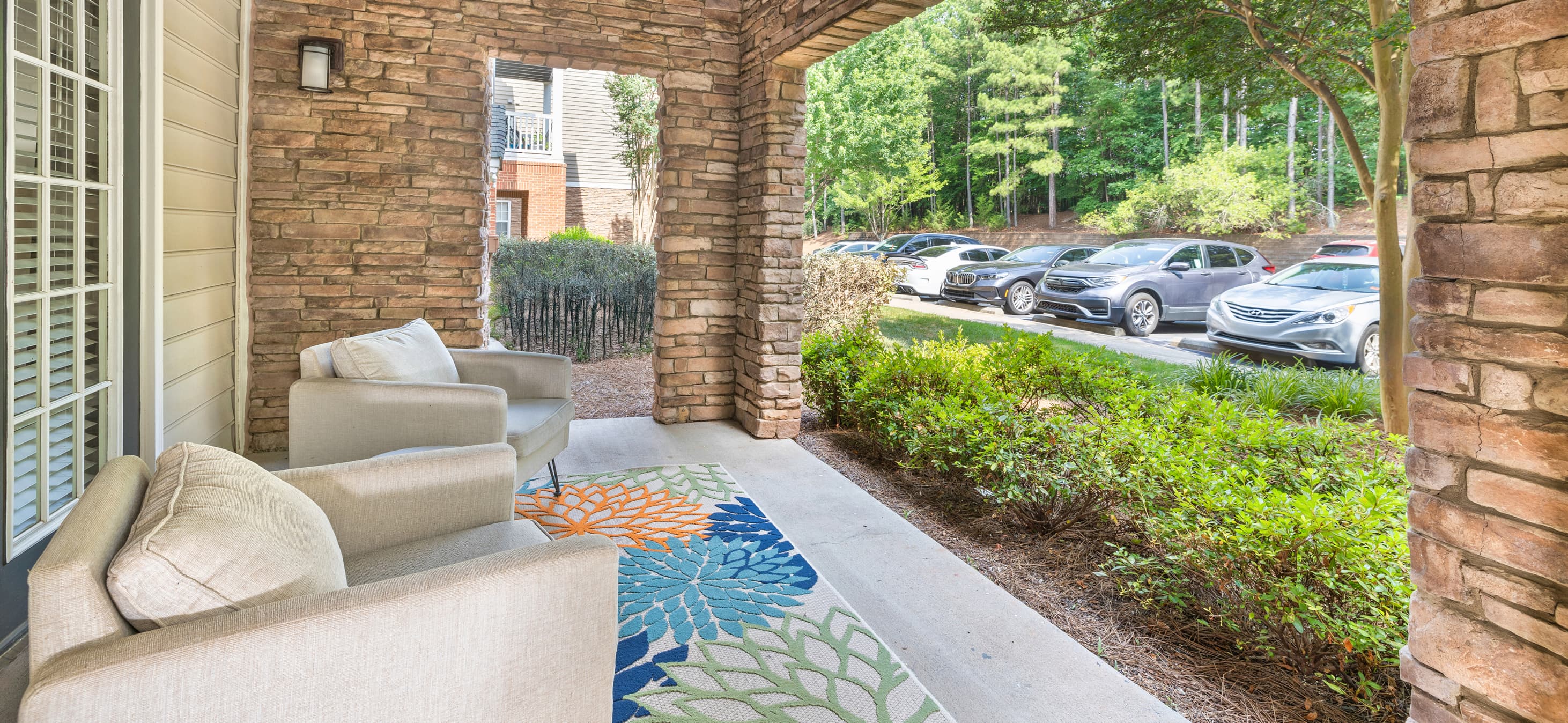 Porch at MAA Ballantyne luxury apartment homes in Charlotte, NC