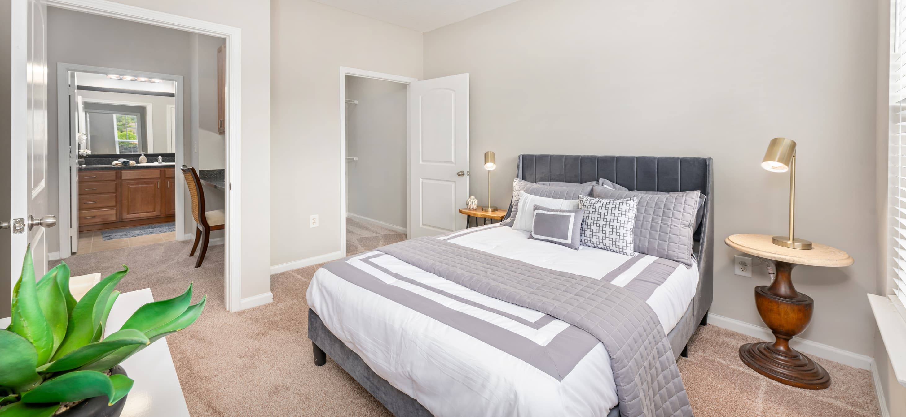 Bedroom at MAA Matthews Commons luxury apartment homes in Matthews, NC