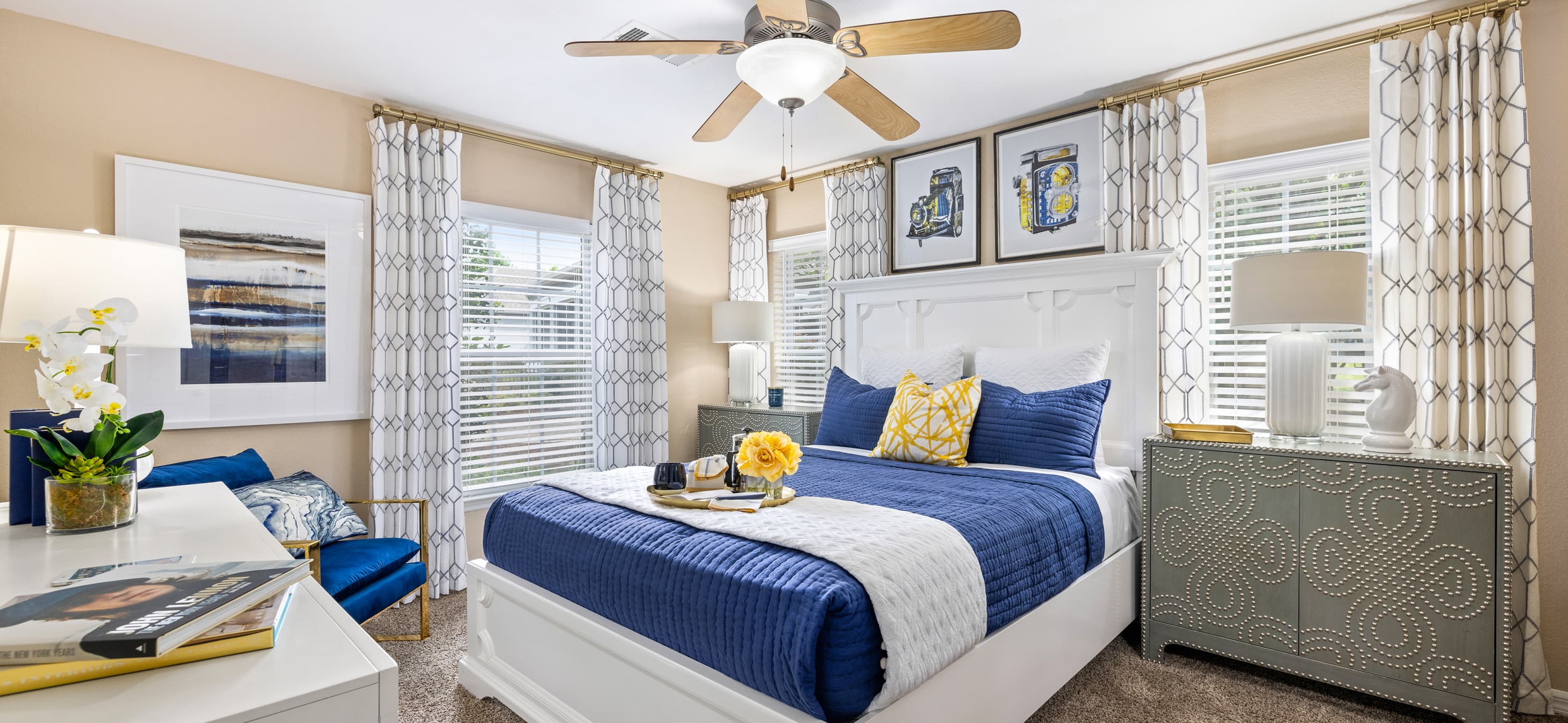 Bedroom at MAA Prosperity Creek luxury apartment homes in Charlotte, NC