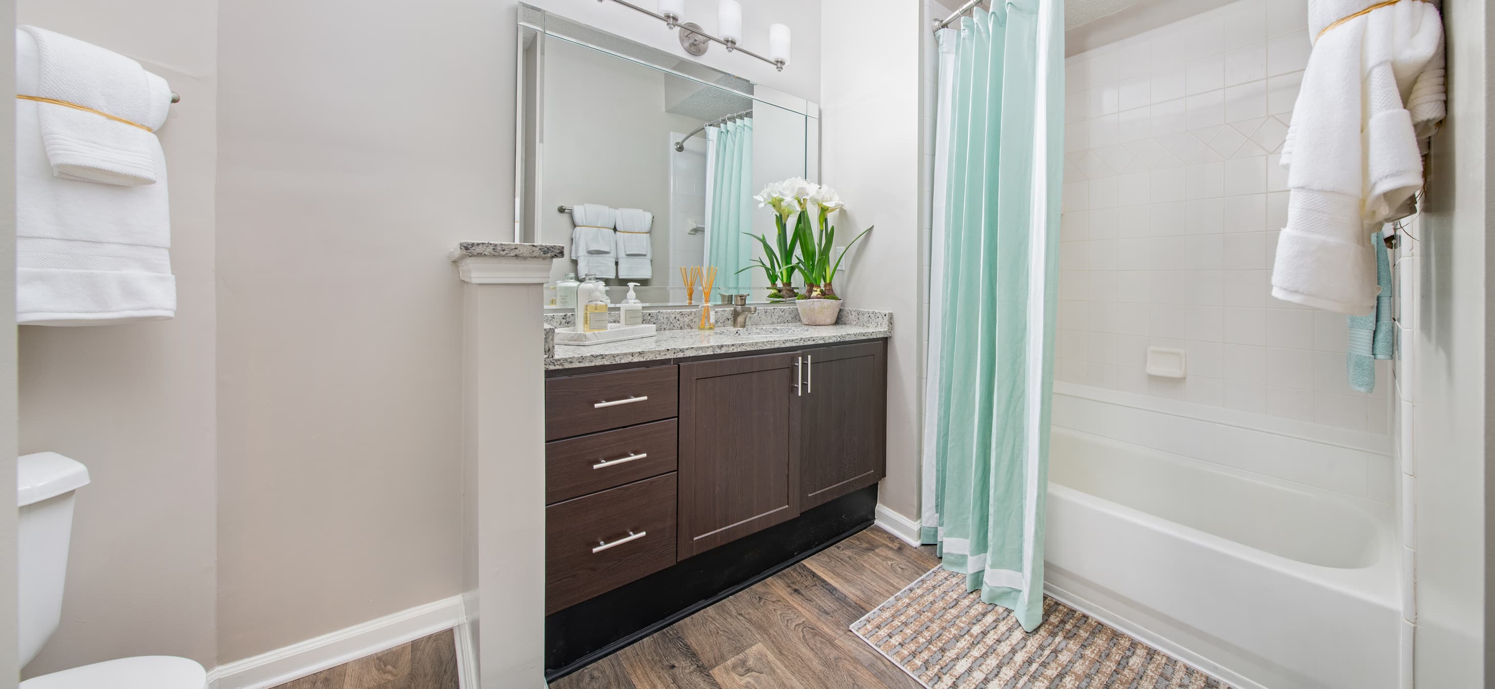 Bathroom at MAA South Park luxury apartment homes in Charlotte, NC