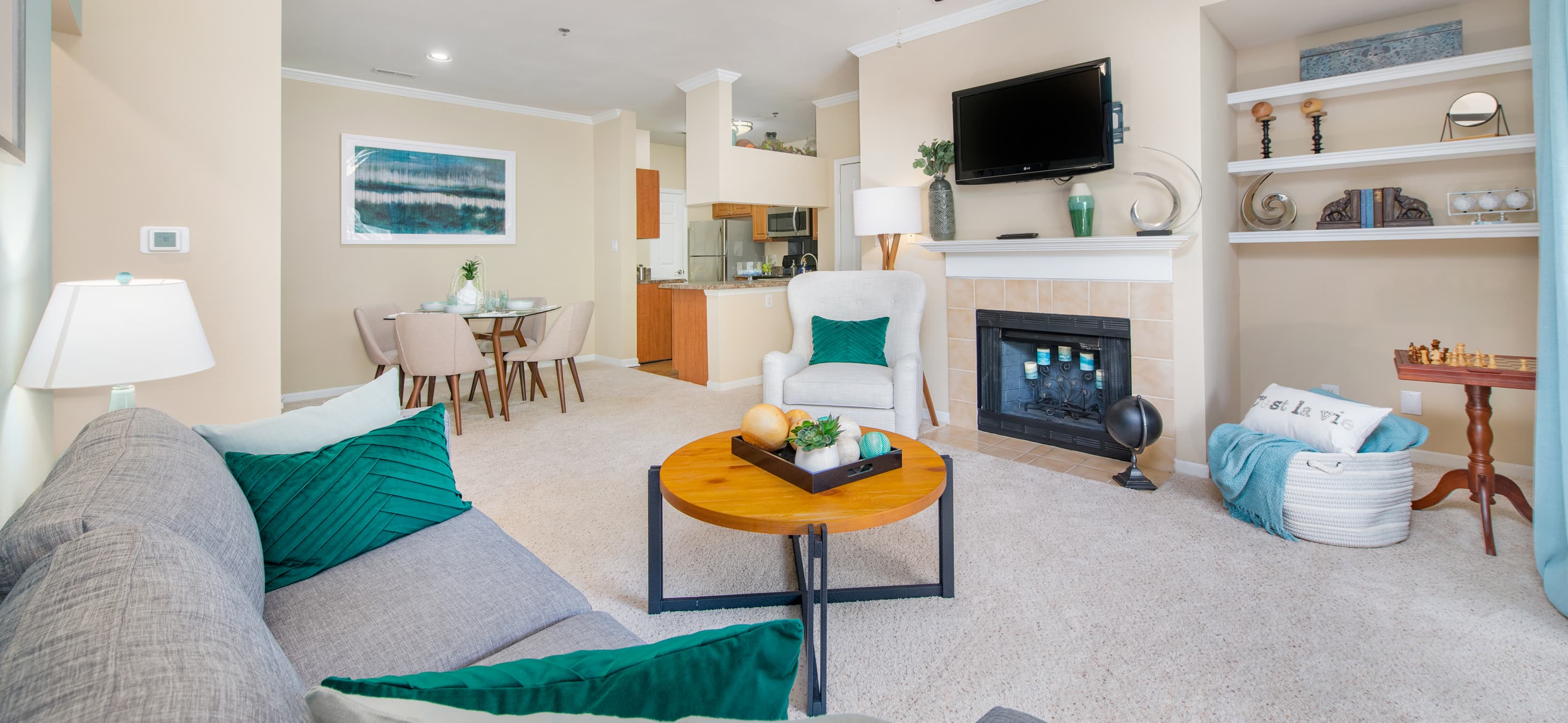 Living room at MAA Patterson luxury apartment homes in Durham, NC