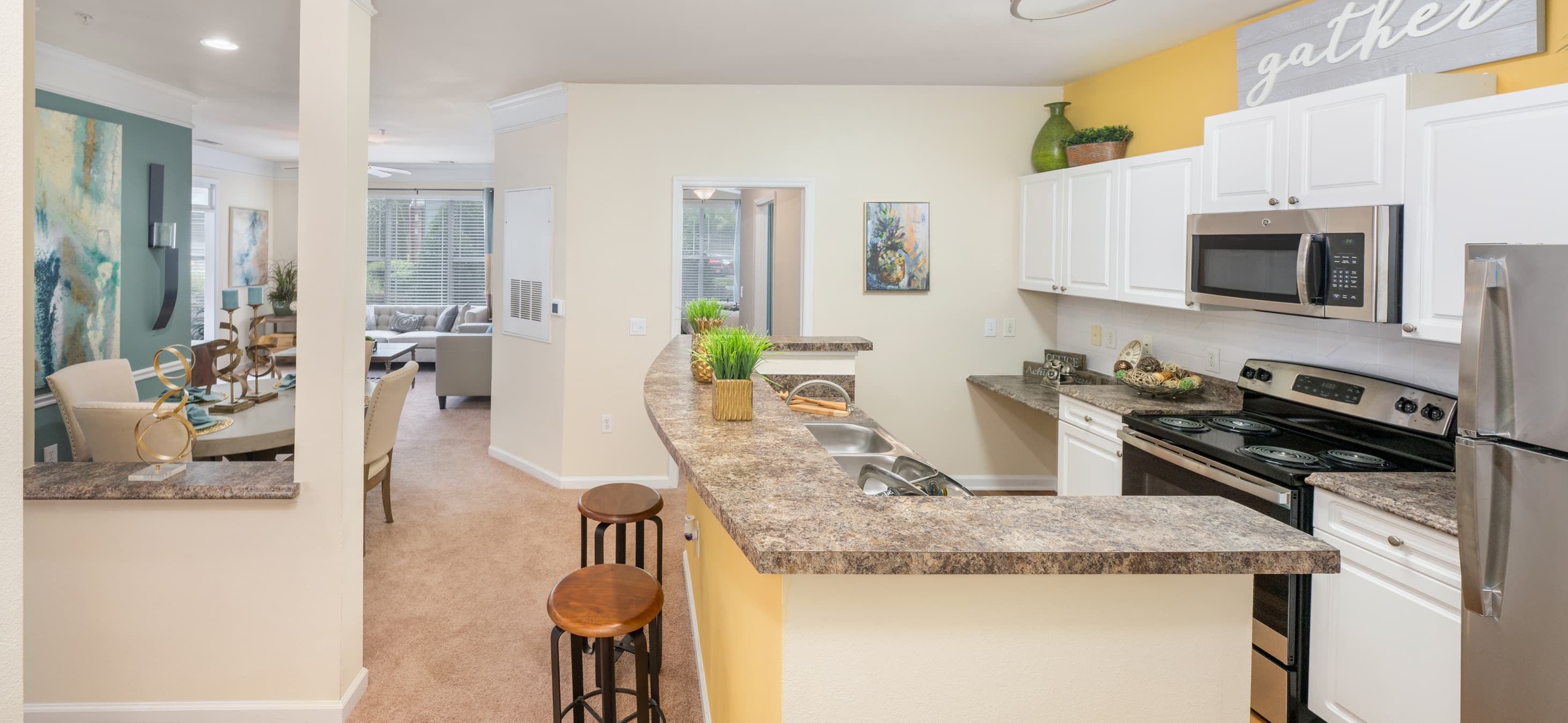 Kitchen at MAA Research park luxury apartment homes in Durham, NC