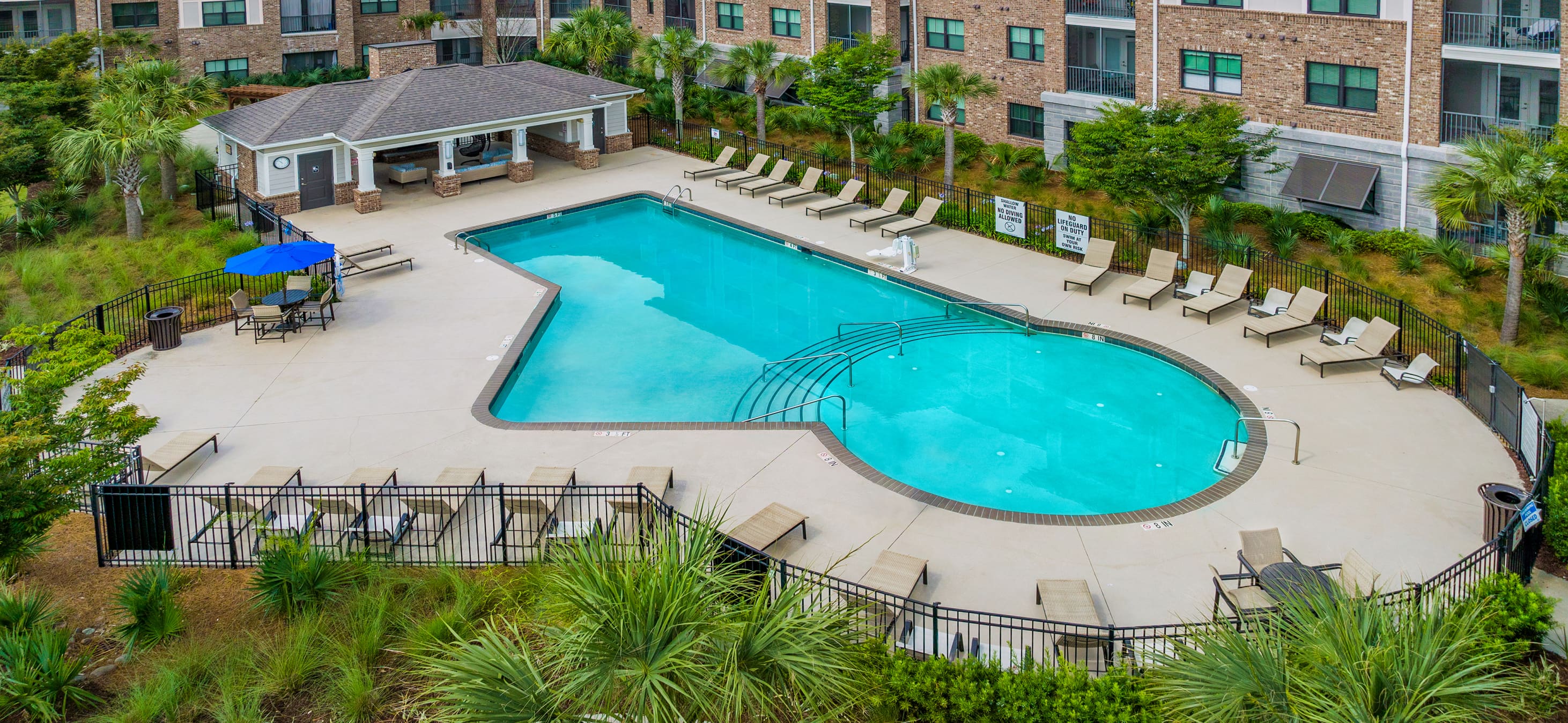 Aerial Pool View at MAA 1201 Midtown luxury apartments in Charleston, SC