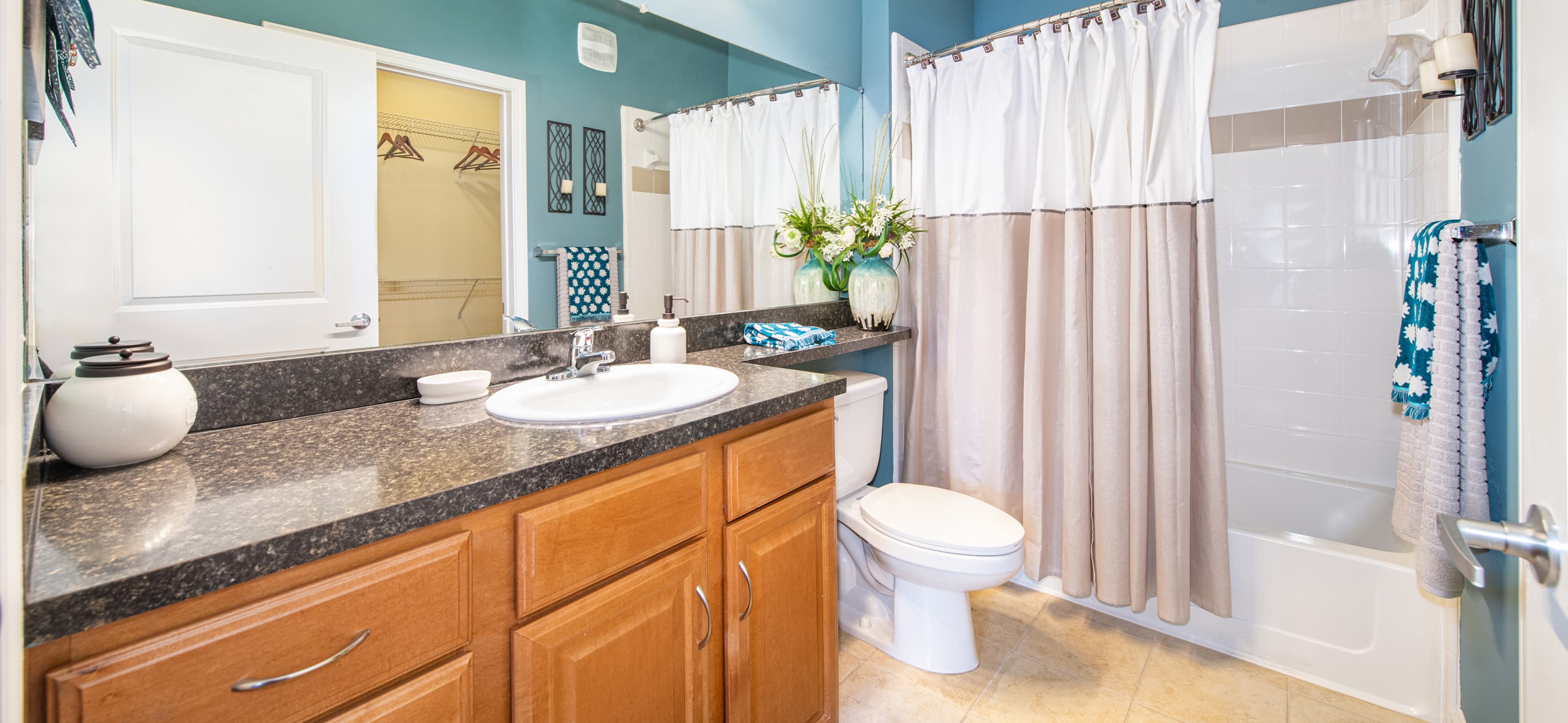 Bathroom at MAA Double Creek luxury apartment homes in Austin, TX