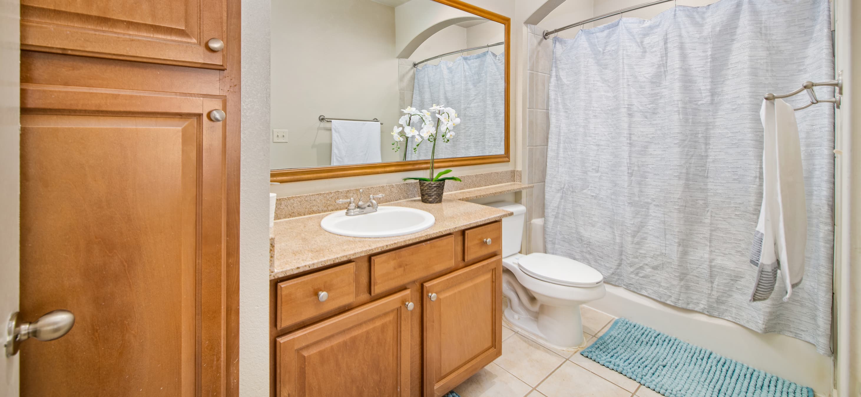 Bathroom at MAA Wells Branch luxury apartment homes in Austin, TX