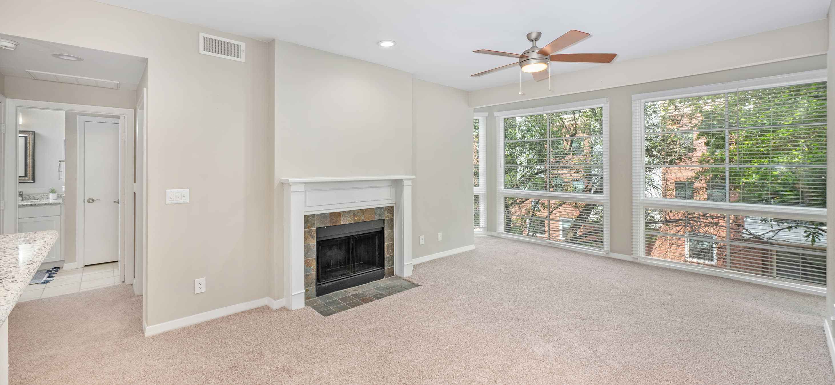 Living room at MAA Addison Circle luxury apartment homes in Addison, TX
