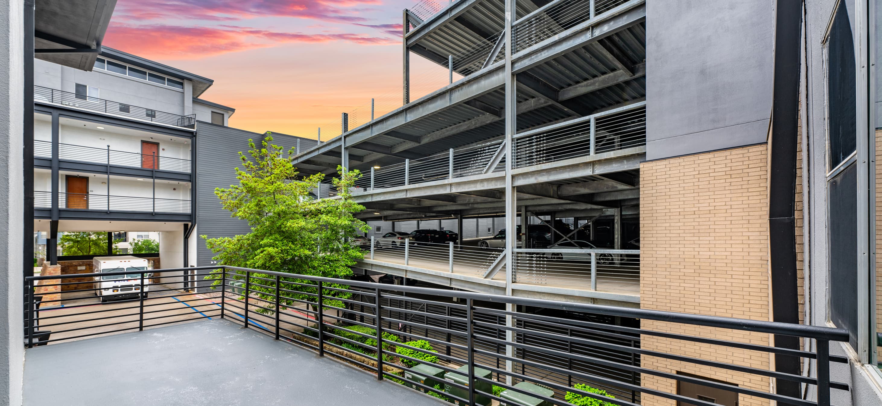 Balcony at MAA Las Colinas luxury apartment homes in Irving, TX
