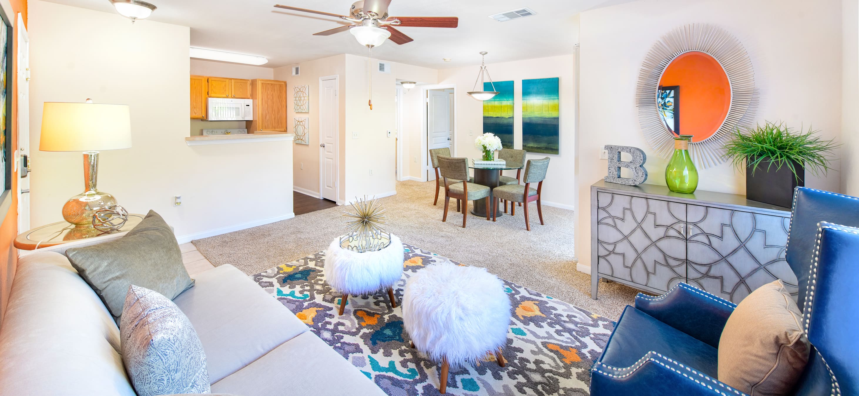 Living Room at MAA Los Rios luxury apartment homes in Plano, TX