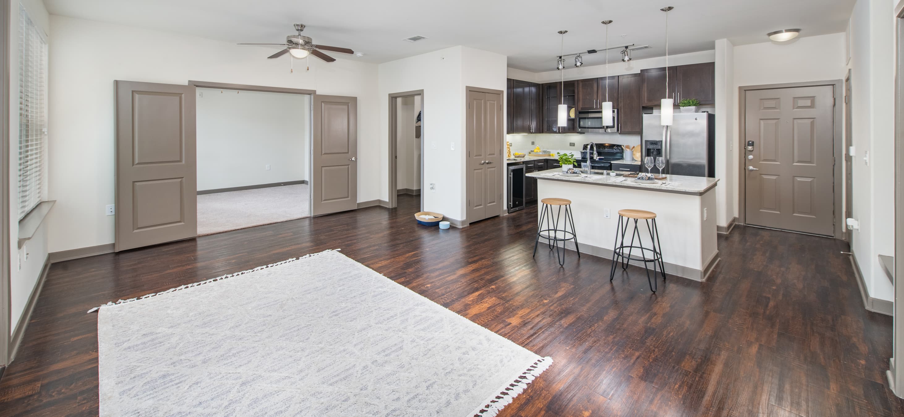 Living room at MAA Market Center luxury apartment homes in Plano, TX