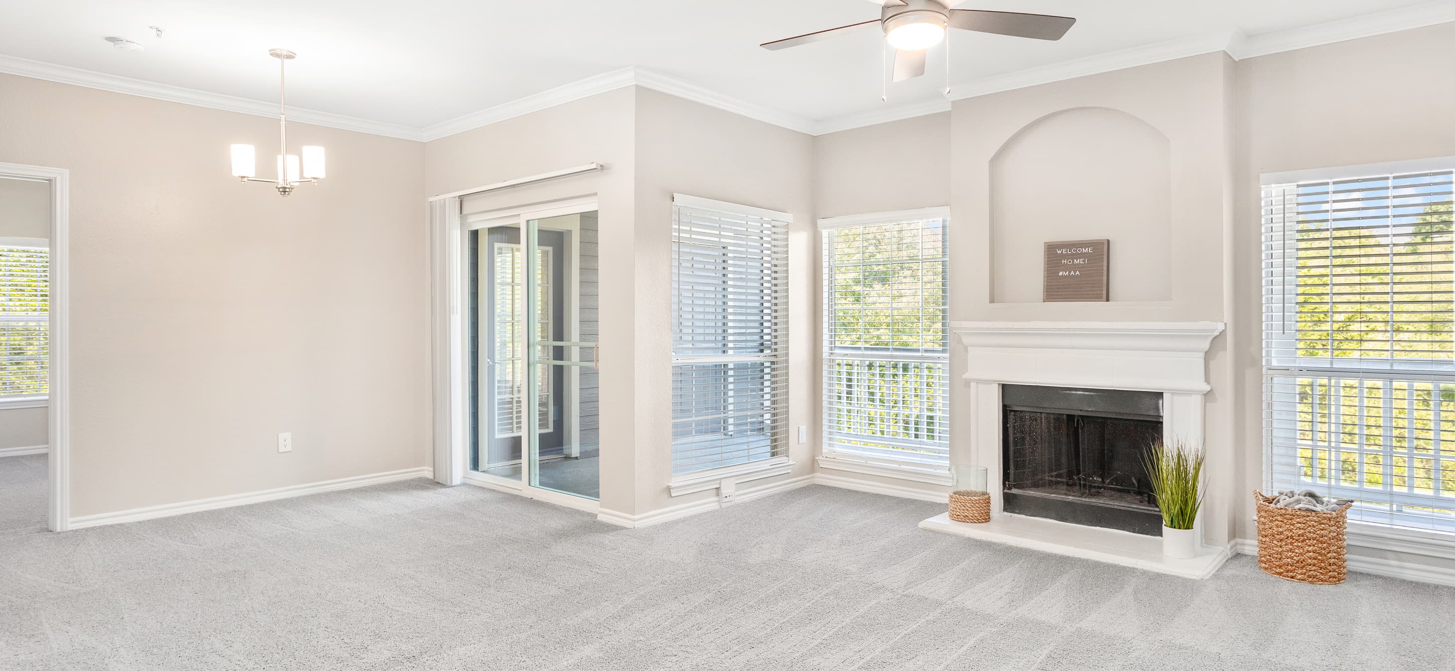Living room at MAA Stonebridge Ranch luxury apartment homes in McKinney, TX