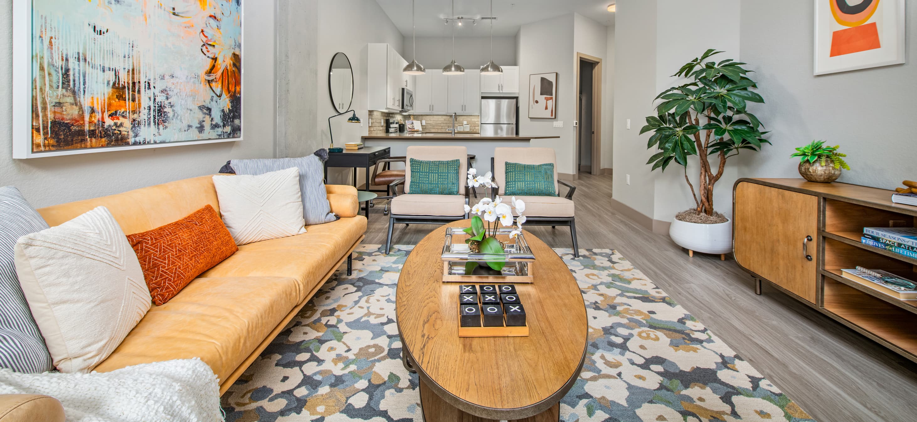 Living room at MAA River North luxury apartment homes in Denver, CO