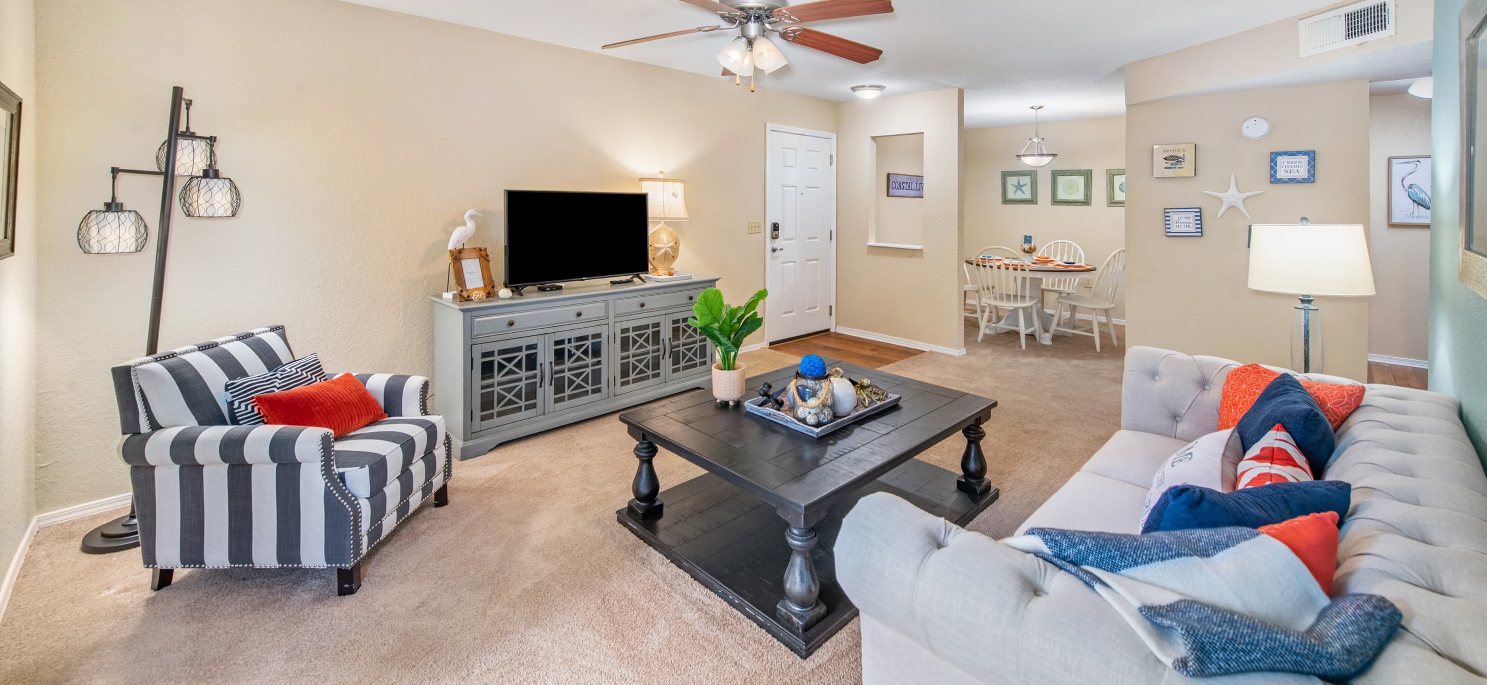 Model Unit Living Room at MAA Steeplegate in Gainesville, FL