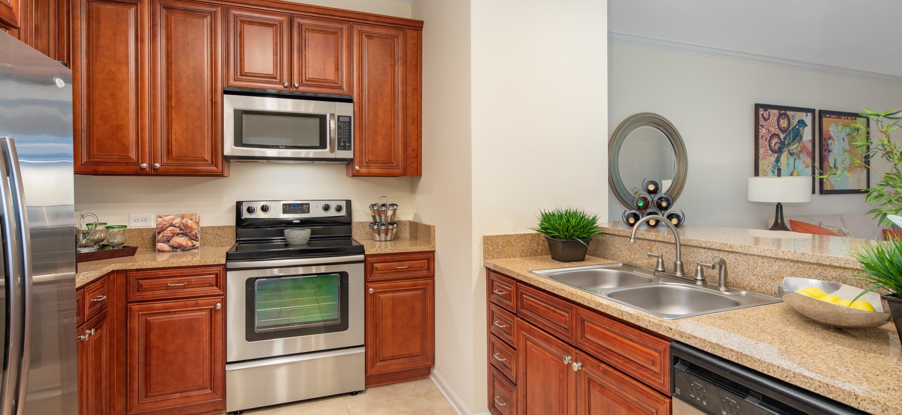 Model Kitchen at Tattersall at Tapestry Park luxury apartment homes in Jacksonville, FL