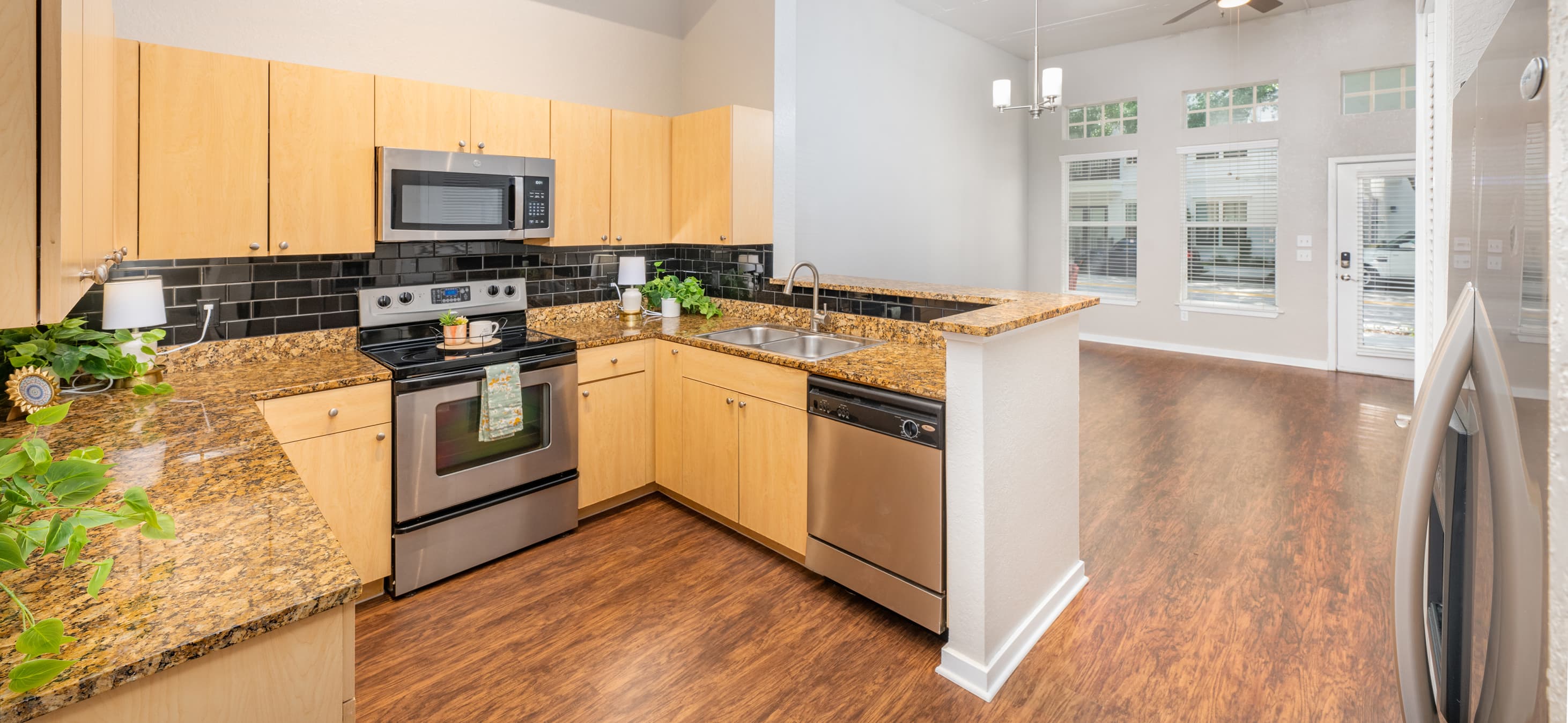 Kitchen at MAA Baldwin Park luxury apartment homes in Orlando, FL