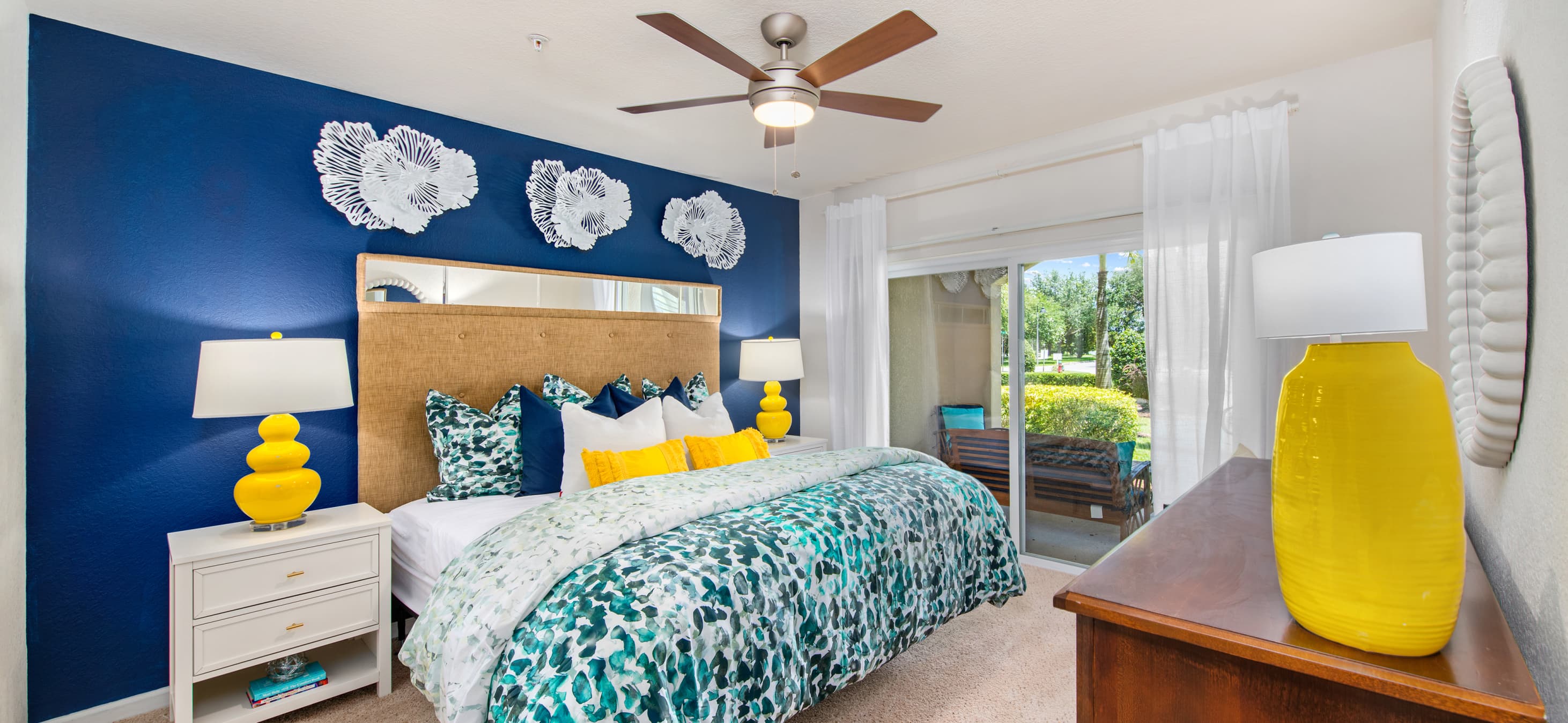 Model unit bedroom at MAA Windermere in Orlando, FL