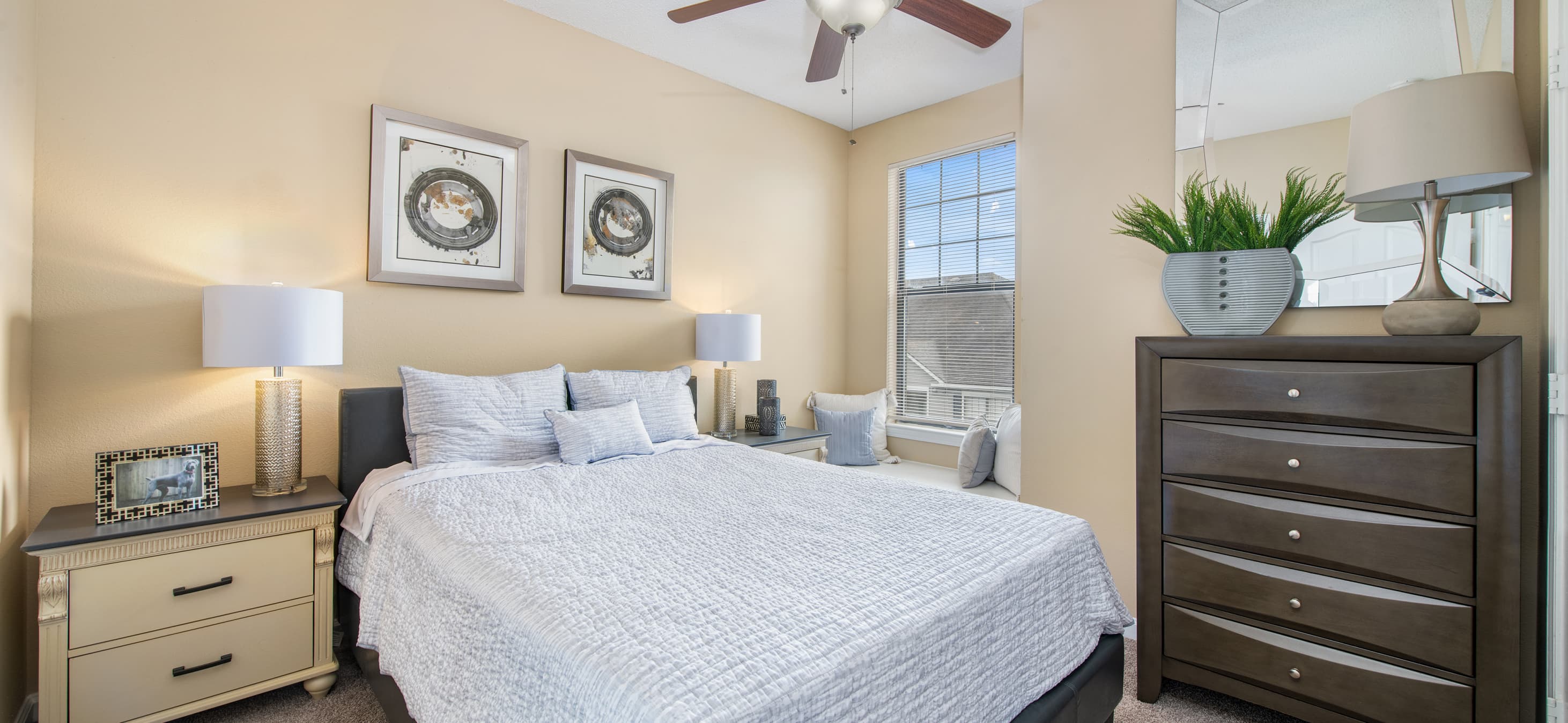 Bedroom at MAA Pinnacle luxury apartment homes in Lexington, KY